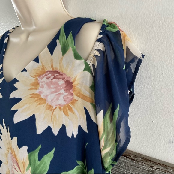 Show Me Your MuMu Birdie Ruffle Sunflower Dream Peek A Boo Mini Dress-Medium - Picture 3 of 5